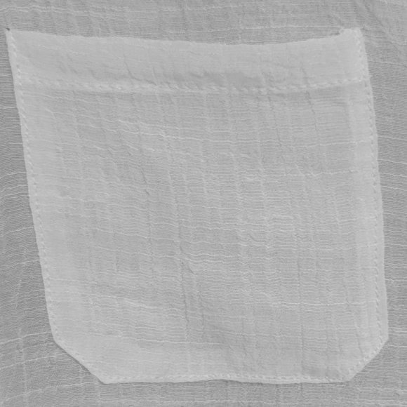 I.N. STUDIO  Gauzy White Button Down Blouse with Pockets & Shirttail Hem, Sz PL - Picture 5 of 11